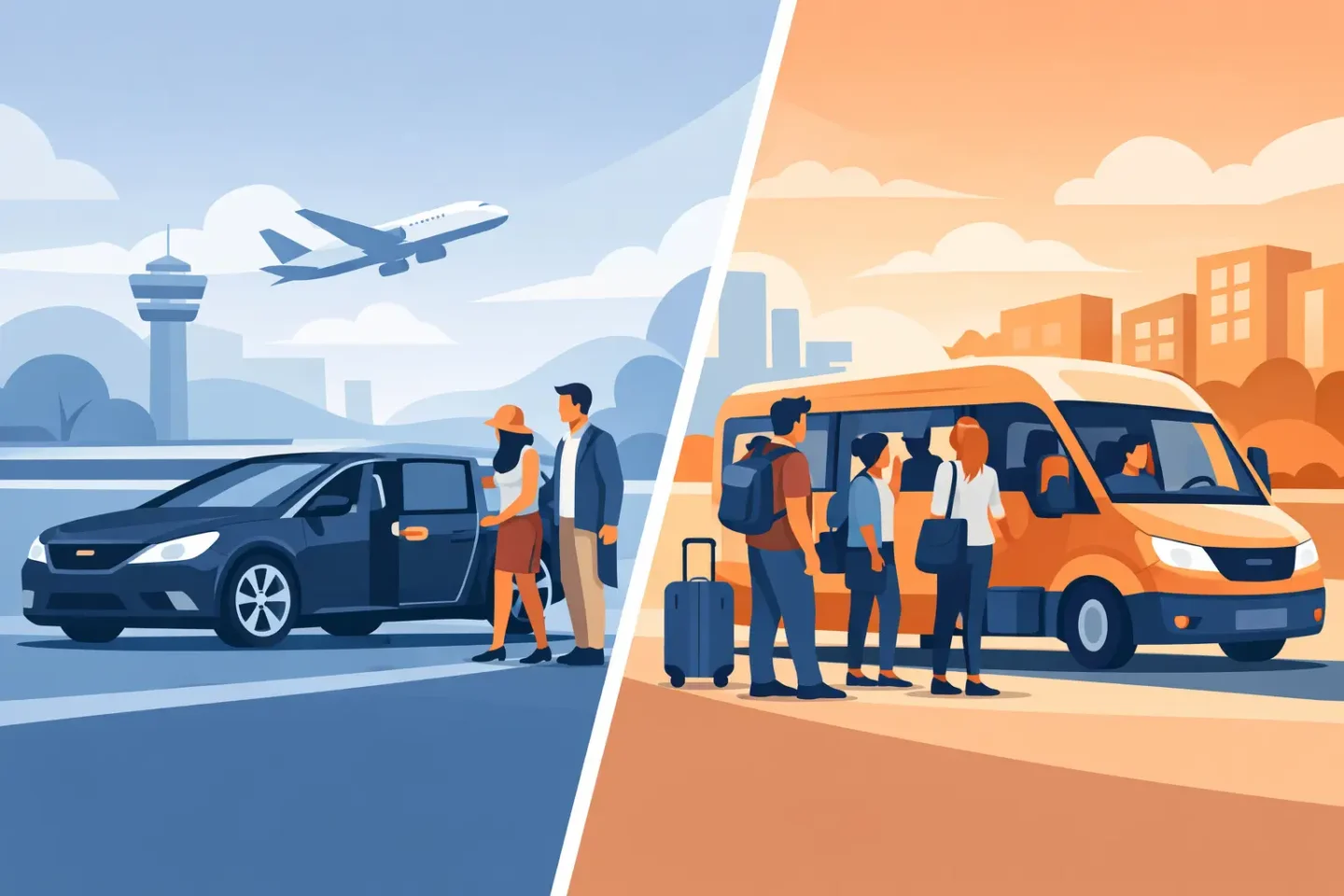 Private Transfer Versus Shared Shuttle Featured