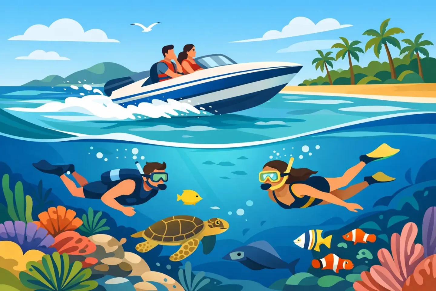 Speed Boat Snorkeling Combo Tour In Punta Cana Featured
